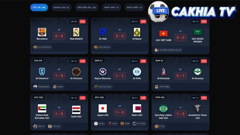 Phủ sóng đầy đủ các giải đấu lớn nhỏ