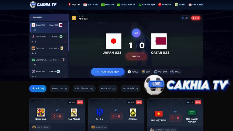 Cakhia TV - Webssite phát trực tiếp bóng đá xem miễn phí hàng đầu tại Việt Nam Cakhia TV - Webssite phát trực tiếp bóng đá xem miễn phí hàng đầu tại Việt Nam