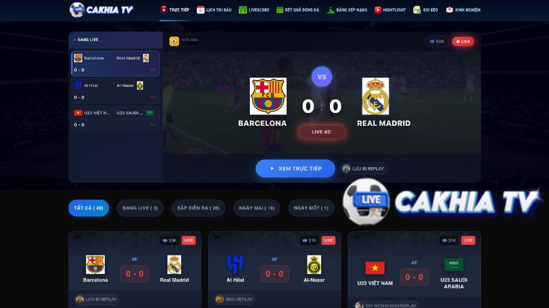 Giới thiệu tổng quan về nền tảng xem bóng đá Cakhia TV
